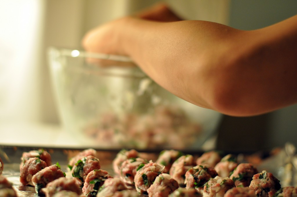 Making meatballs