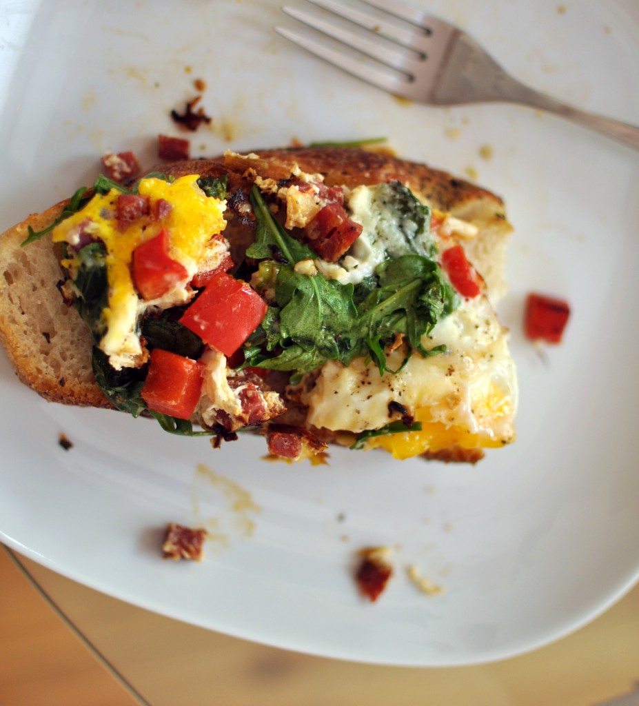 Ramps skillet with bread
